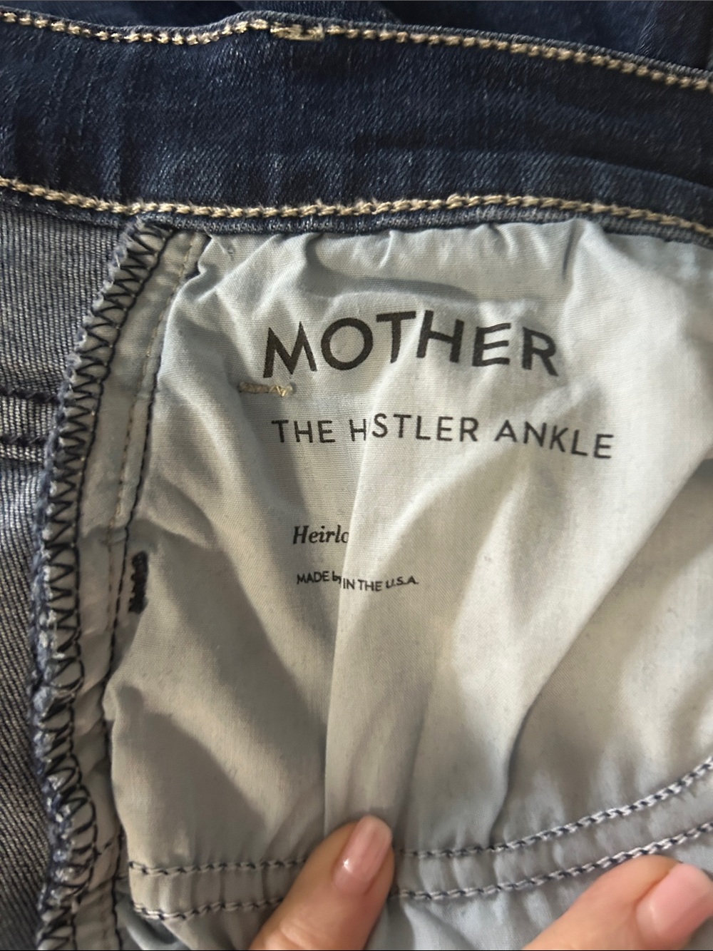 MOTHER The Hustler Ankle “Heirloom” Blue High-Rise Jeans - Picture 9 of 10